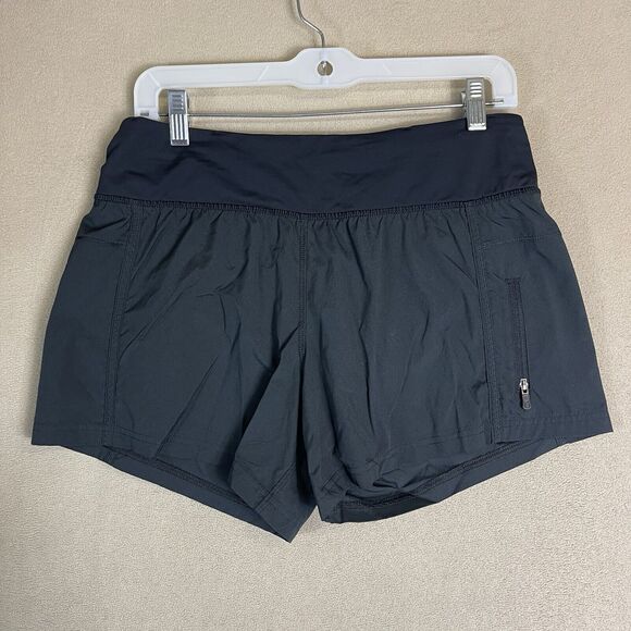 Lululemon Short‎ Womens 6 Black Elastic Waist Lined Zip Pocket Running Workout - Picture 1 of 12
